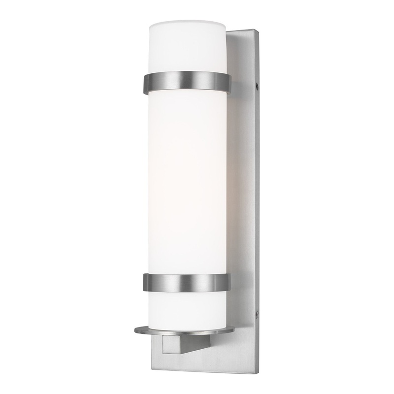 Generation Lighting 8618301-04 Alban One Light Outdoor Wall Lantern, Satin Aluminum