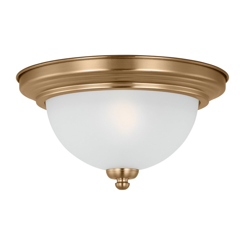 Generation Lighting 77063EN3-848 Geary One Light Flush Mount, Satin Brass