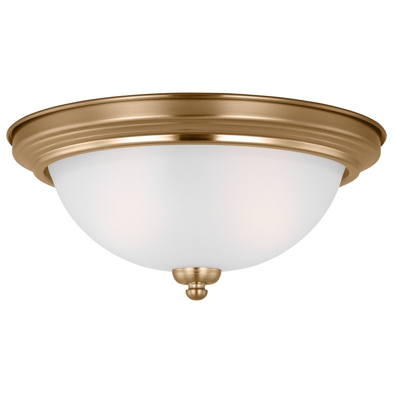 Generation Lighting 77064-848 Geary Two Light Flush Mount, Satin Brass