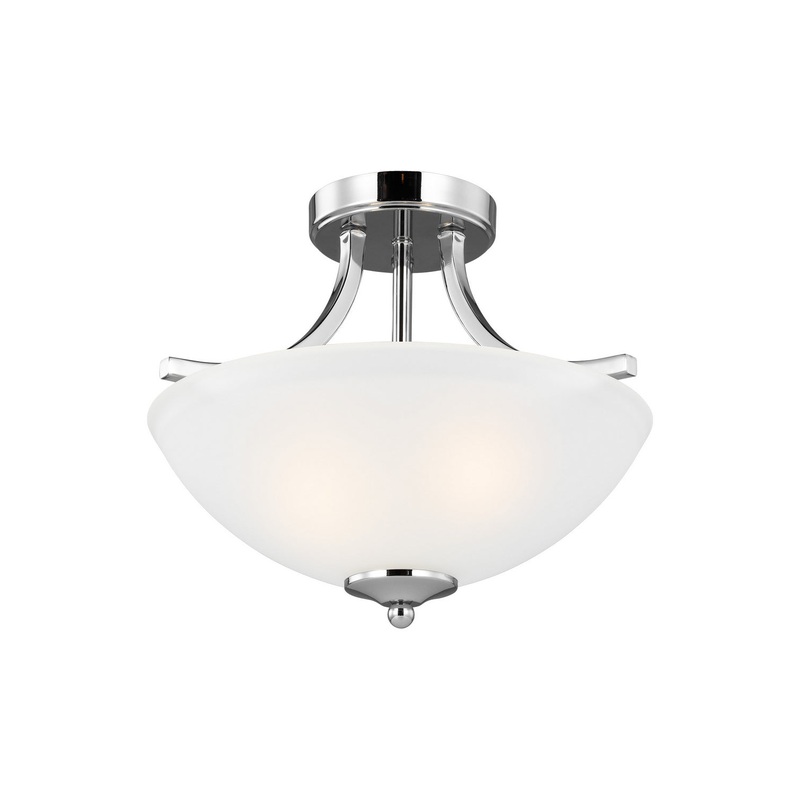 Generation Lighting 7716502EN3-05 Geary Two Light Semi-Flush Convertible Pendant, Chrome