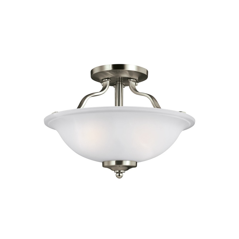 Generation Lighting 7739002-962 Emmons Two Light Semi-Flush Mount, Brushed Nickel