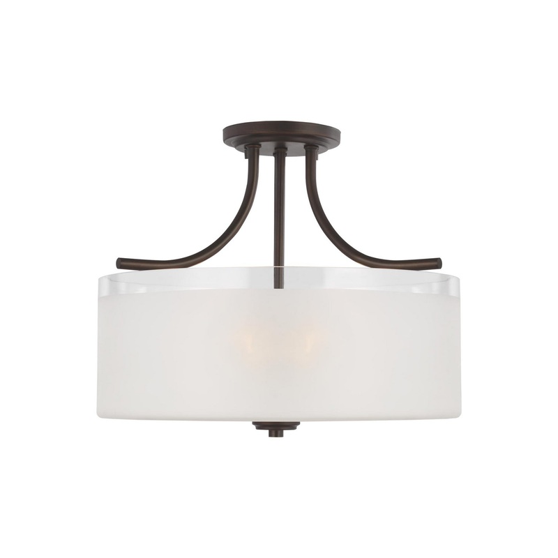 Generation Lighting 7739803EN3-710 Norwood Three Light Semi-Flush Mount, Bronze (Discontinued)