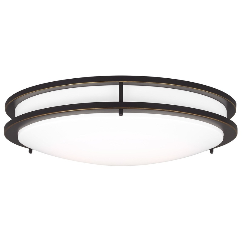 Generation Lighting 7750893S-71 Mahone LED Flush Mount, Antique Bronze