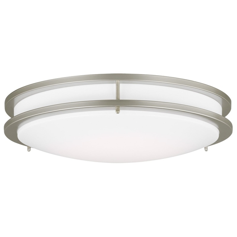 Generation Lighting 7750893S-753 Mahone LED Flush Mount, Painted Brushed Nickel