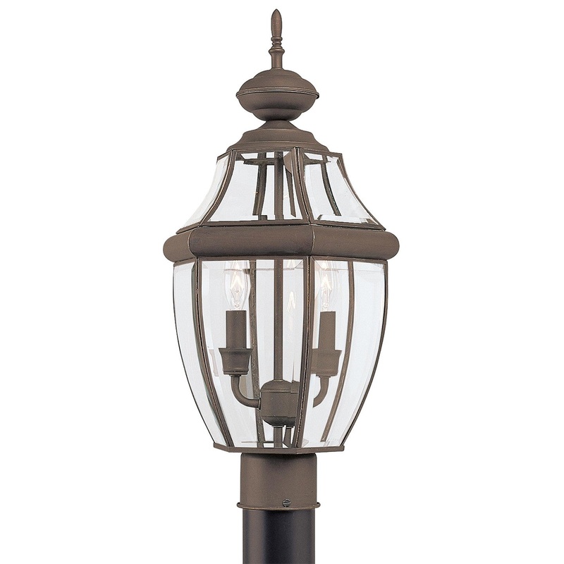 Generation Lighting 8229-71 Lancaster Two Light Outdoor Post Lantern, Antique Bronze
