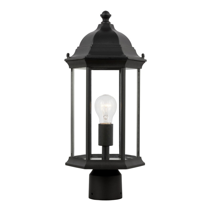 Generation Lighting 8238601-12 Sevier One Light Outdoor Post Lantern, Black