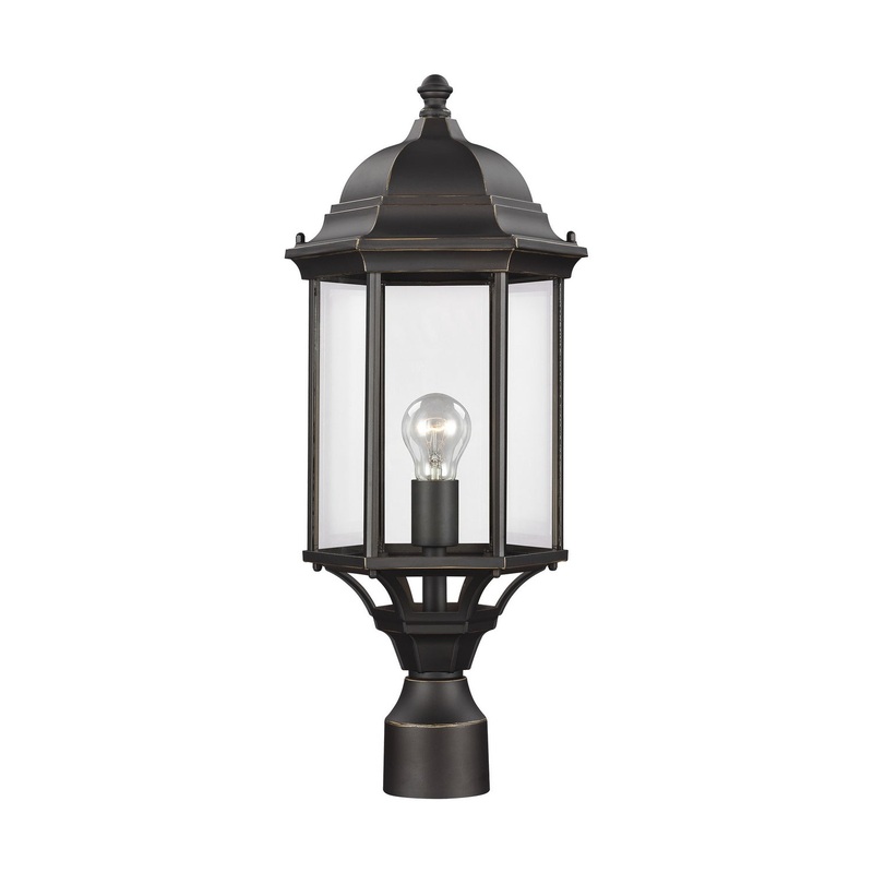 Generation Lighting 8238701-71 Sevier One Light Outdoor Post Lantern, Antique Bronze
