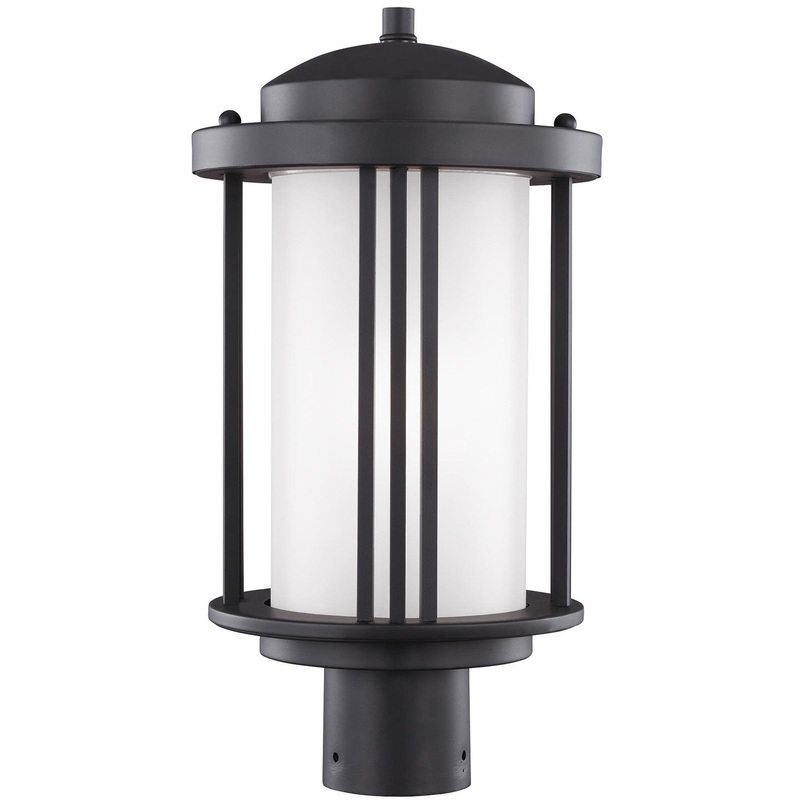 Generation Lighting 8247901-12 Crowell One Light Outdoor Post Lantern, Black