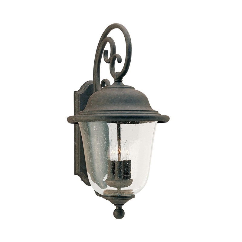 Generation Lighting 8461EN-46 Trafalgar Three Light Outdoor Wall Lantern, Oxidized Bronze