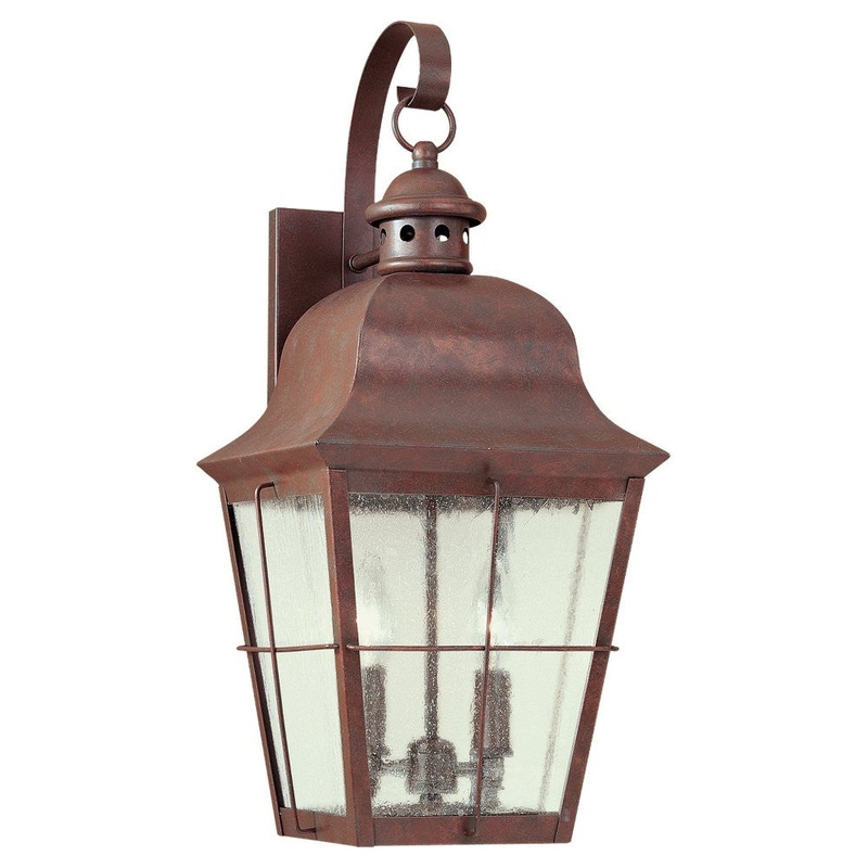 Generation Lighting 8463-44 Chatham Two Light Outdoor Wall Lantern, Weathered Copper