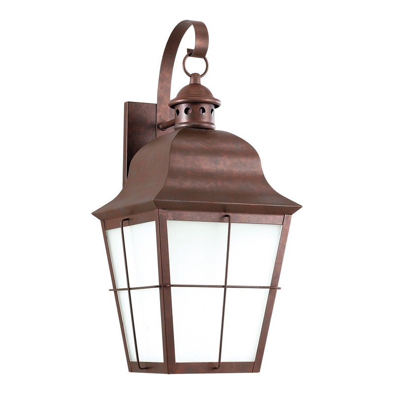 Generation Lighting 8463DEN3-44 Chatham One Light Outdoor Wall Lantern, Weathered Copper