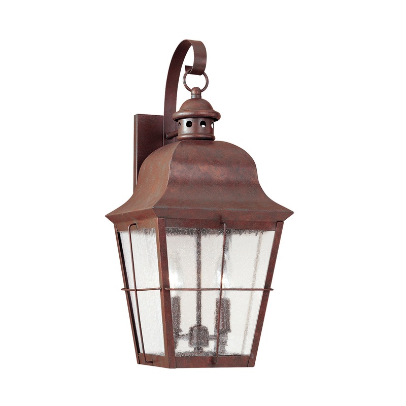 Generation Lighting 8463EN-44 Chatham Two Light Outdoor Wall Lantern, Weathered Copper