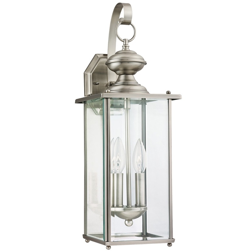 Generation Lighting 8468-965 Jamestowne Two Light Outdoor Wall Lantern, Antique Brushed Nickel