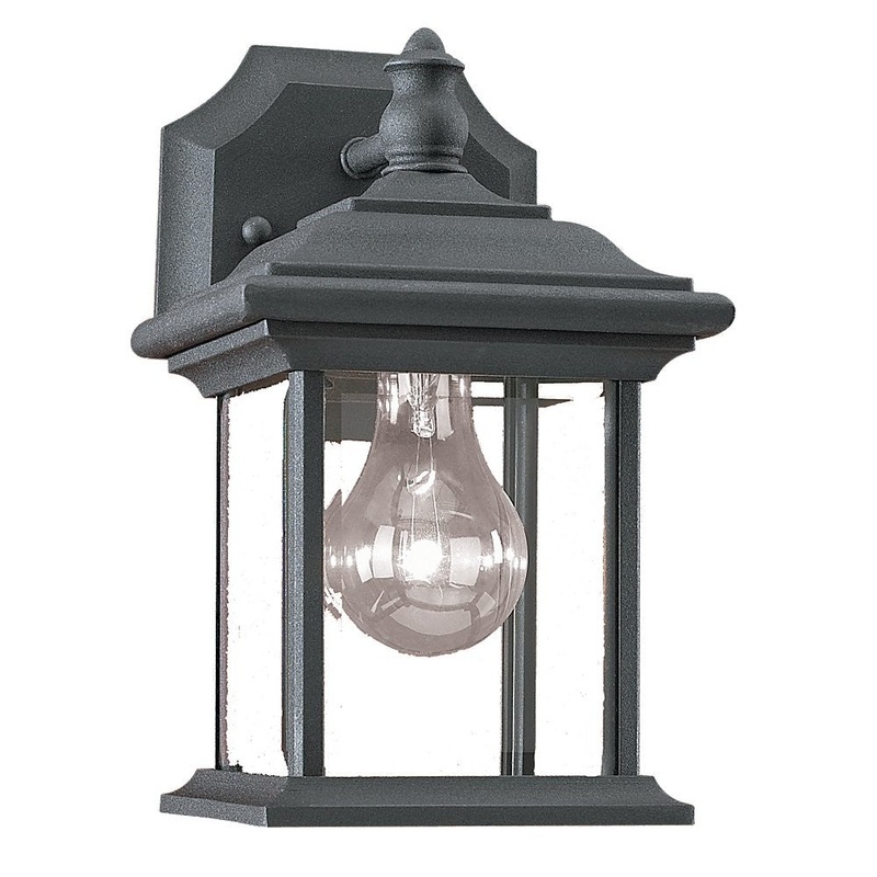 Generation Lighting 85200-12 Wynfield One Light Outdoor Wall Lantern, Black