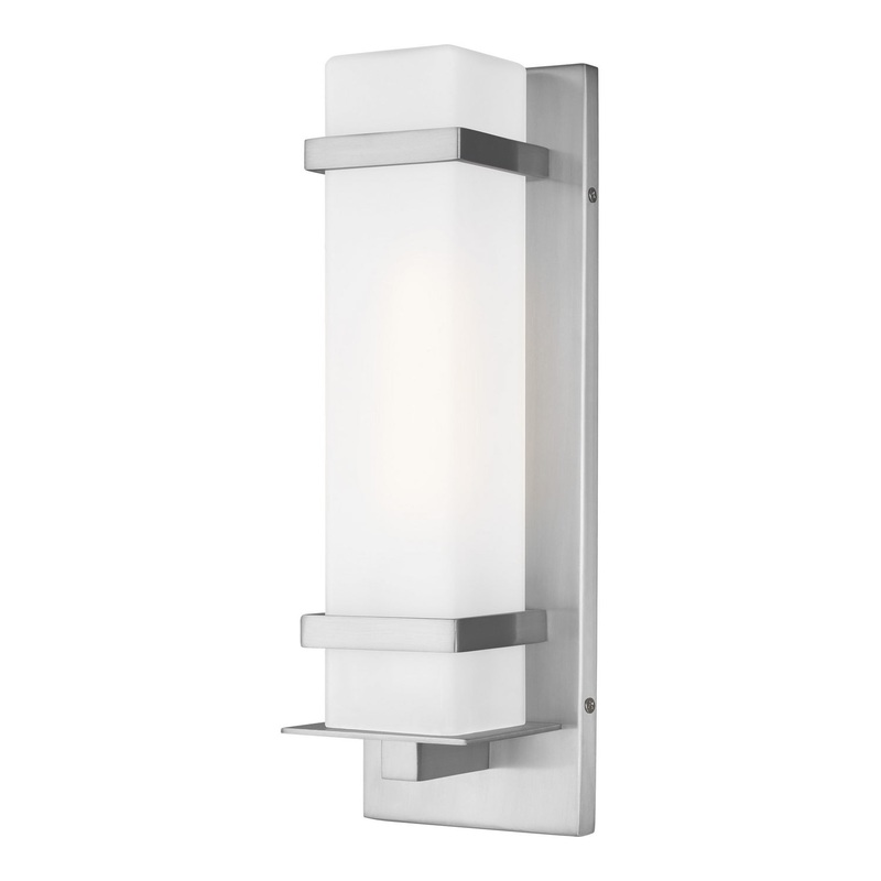 Generation Lighting 8520701-04 Alban One Light Outdoor Wall Lantern, Satin Aluminum