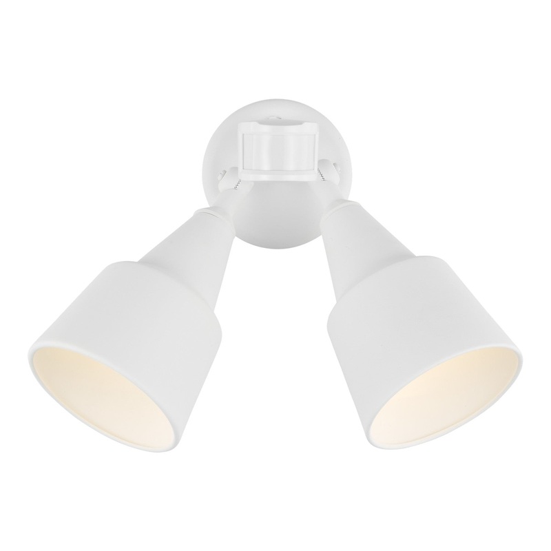 Generation Lighting 8560702PM-15 Flood Light Two Light Flood with Photo and Motion Sensor, White