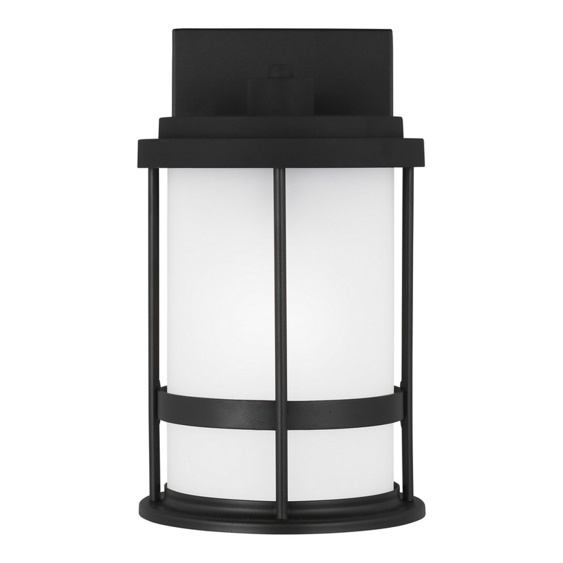 Generation Lighting 8590901D-12 Wilburn One Light Outdoor Wall Lantern, Black