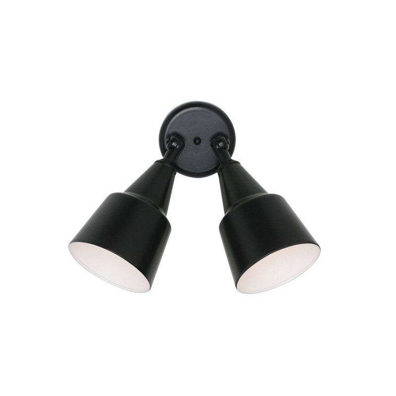 Generation Lighting 8607-12 Flood Light Two Light Flood Light, Black