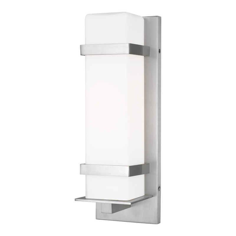 Generation Lighting 8620701-04 Alban One Light Outdoor Wall Lantern, Satin Aluminum