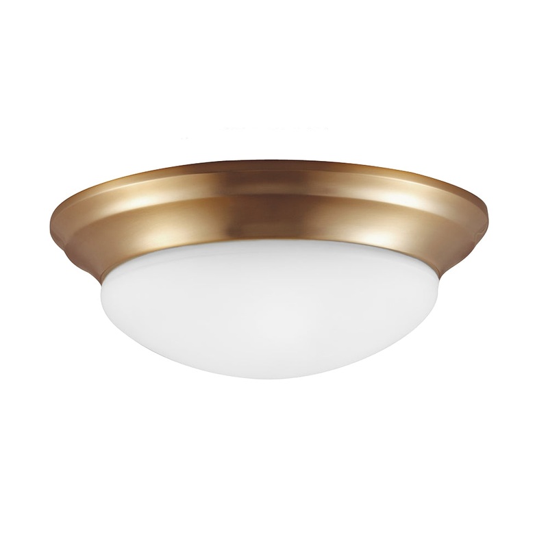 Generation Lighting 75434-848 Nash One Light Flush Mount, Satin Brass