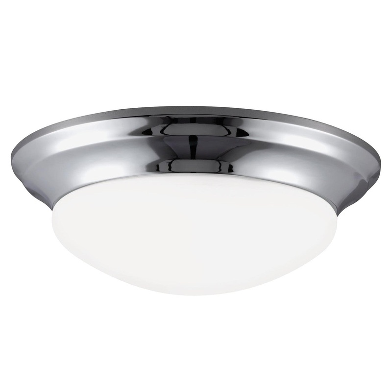 Generation Lighting 75434EN3-05 Nash One Light Flush Mount, Chrome
