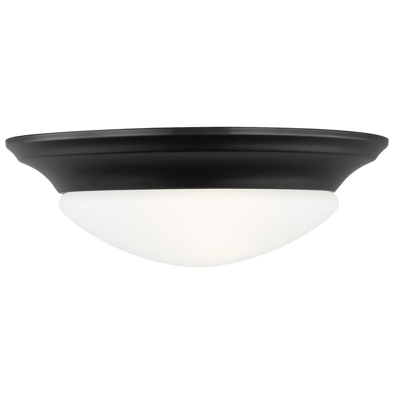 Generation Lighting 75434EN3-112 Nash One Light Flush Mount, Midnight Black