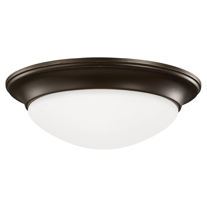 Generation Lighting 75434EN3-710 Nash One Light Flush Mount, Bronze