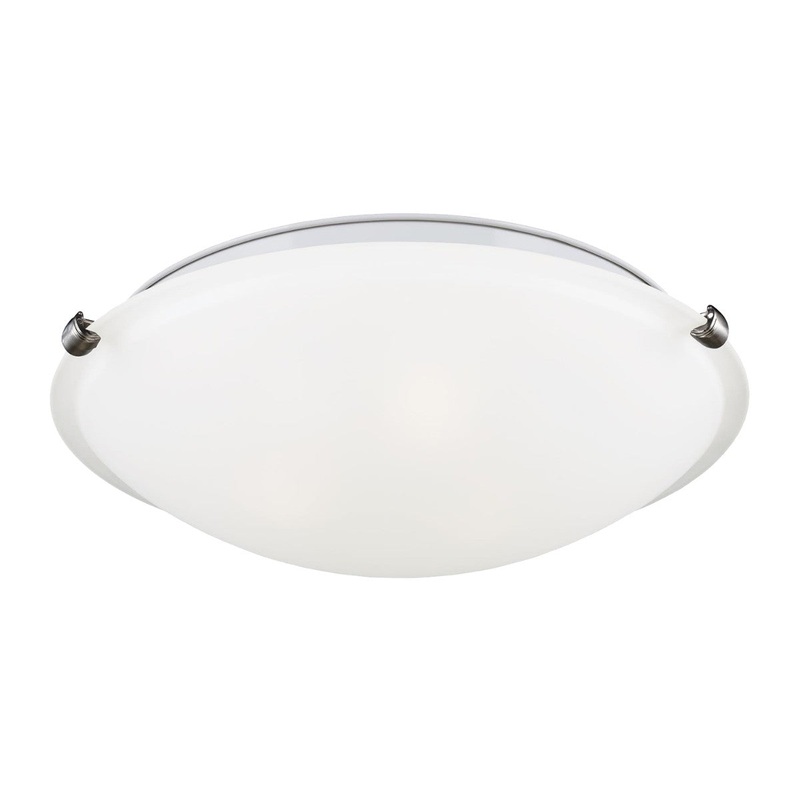 Generation Lighting 7543503-962 Clip Ceiling Flush Mount Three Light Flush Mount, Brushed Nickel