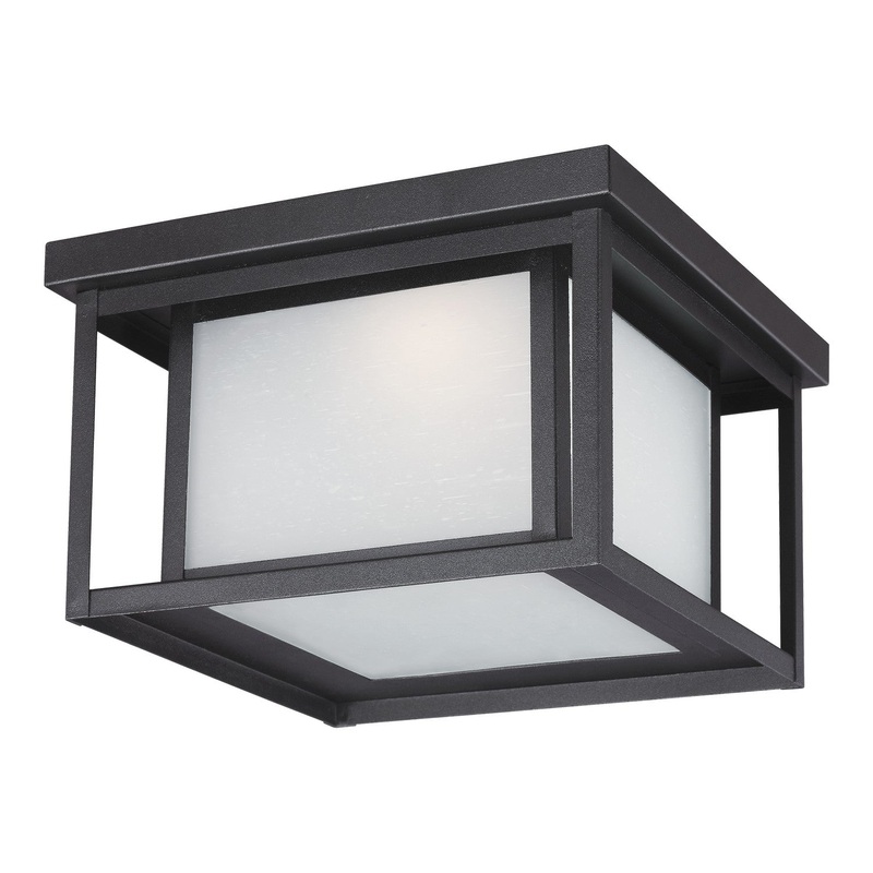 Generation Lighting 7903997S-12 Hunnington LED Outdoor Flush Mount, Black