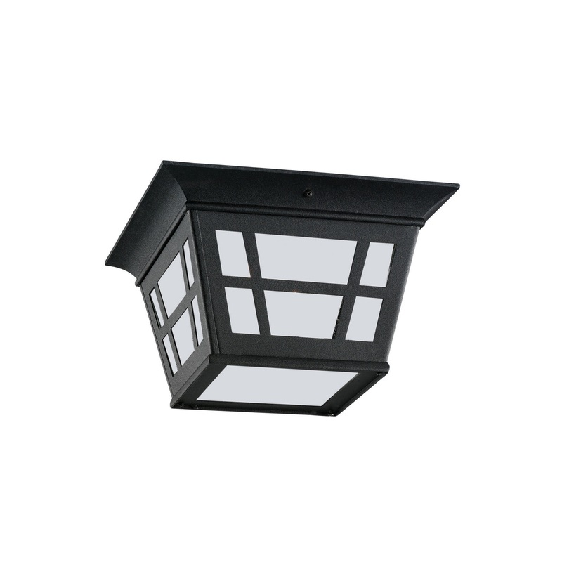 Generation Lighting 79131EN3-12 Herrington Two Light Outdoor Flush Mount, Black