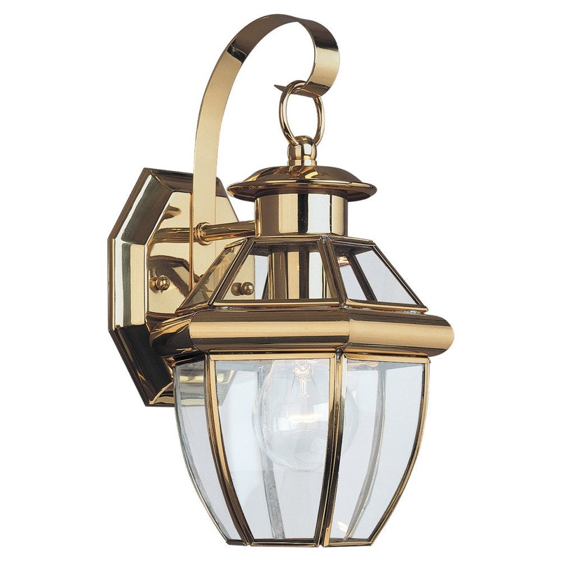 Generation Lighting 8037-02 Lancaster One Light Outdoor Wall Lantern, Polished Brass