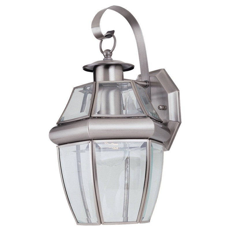 Generation Lighting 8037-965 Lancaster One Light Outdoor Wall Lantern, Antique Brushed Nickel
