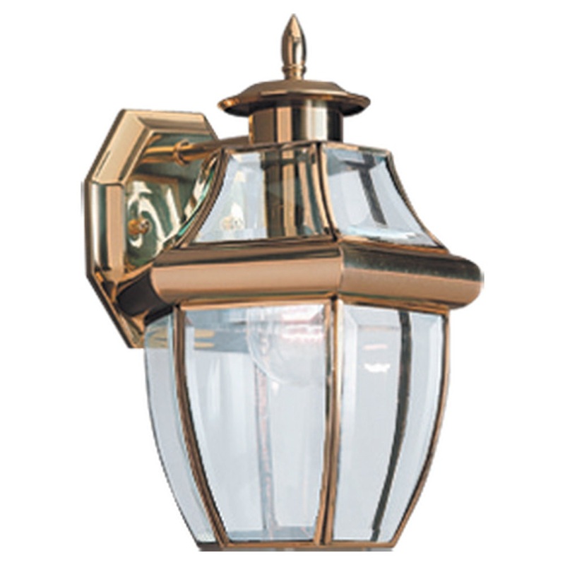 Generation Lighting 8038-02 Lancaster One Light Outdoor Wall Lantern, Polished Brass