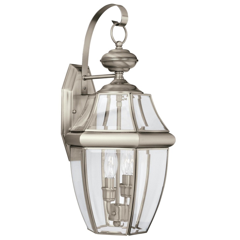 Generation Lighting 8039-965 Lancaster Two Light Outdoor Wall Lantern, Antique Brushed Nickel