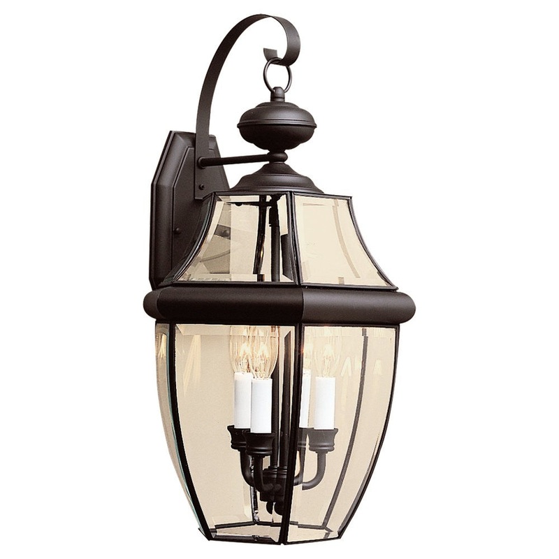 Generation Lighting 8040-12 Lancaster Three Light Outdoor Wall Lantern, Black