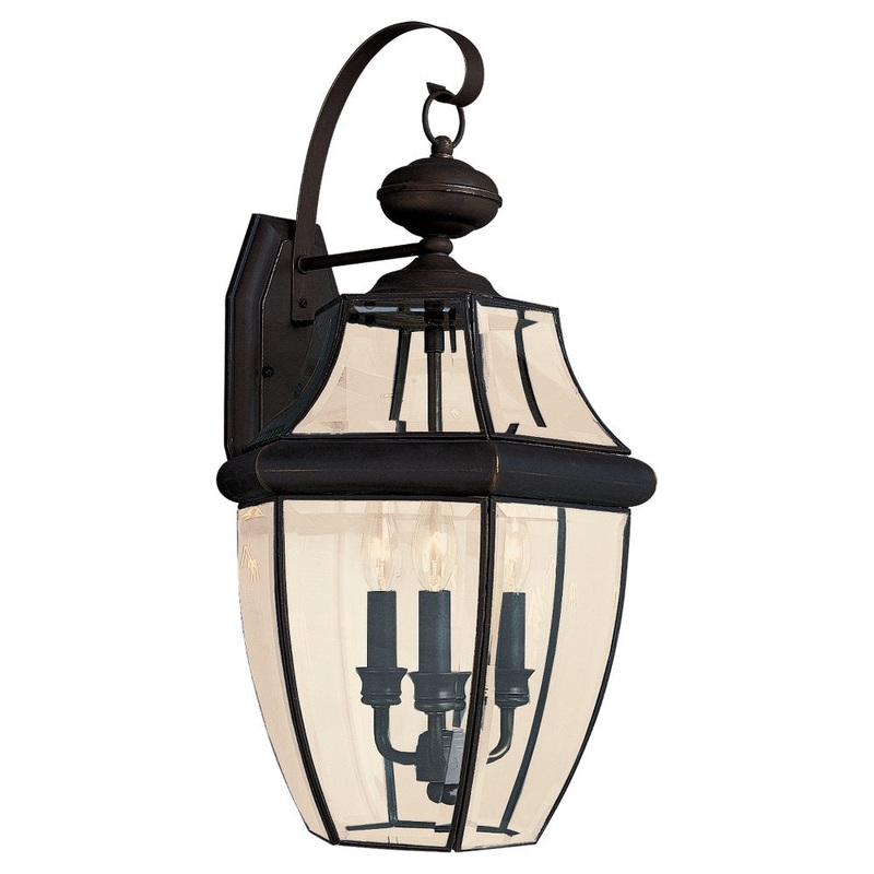Generation Lighting 8040-71 Lancaster Three Light Outdoor Wall Lantern, Antique Bronze