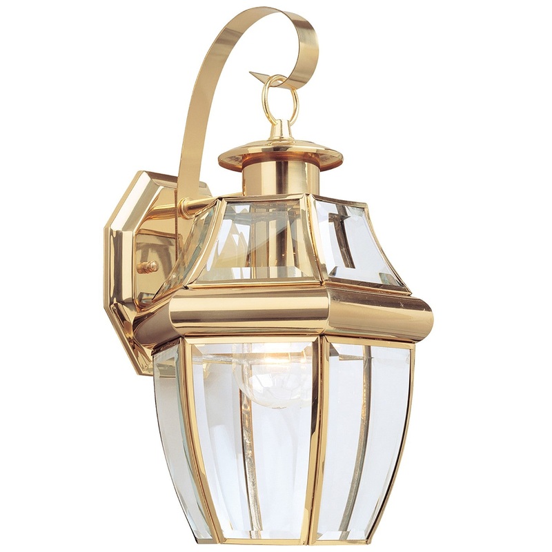 Generation Lighting 8067-02 Lancaster One Light Outdoor Wall Lantern, Polished Brass