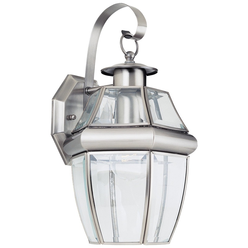 Generation Lighting 8067-965 Lancaster One Light Outdoor Wall Lantern, Antique Brushed Nickel
