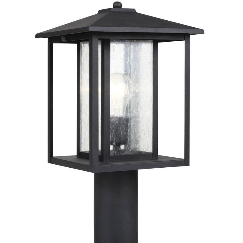 Generation Lighting 82027-12 Hunnington One Light Outdoor Post Lantern, Black