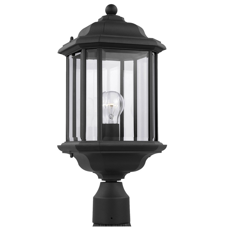 Generation Lighting 82029-12 Kent One Light Outdoor Post Lantern, Black