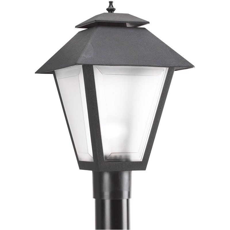 Generation Lighting 82065EN3-12 Polycarbonate Outdoor One Light Outdoor Post Lantern, Black