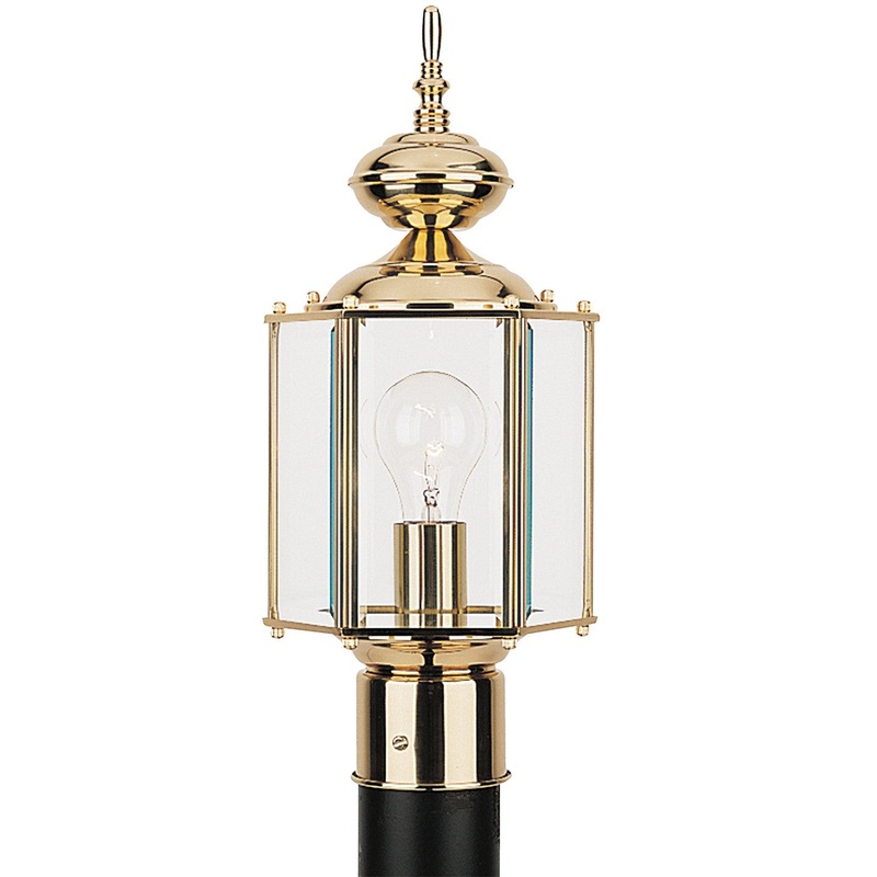Generation Lighting 8209-02 Classico One Light Outdoor Post Lantern, Polished Brass