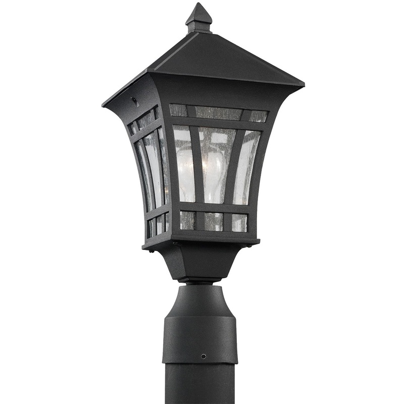 Generation Lighting 82131-12 Herrington One Light Outdoor Post Lantern, Black