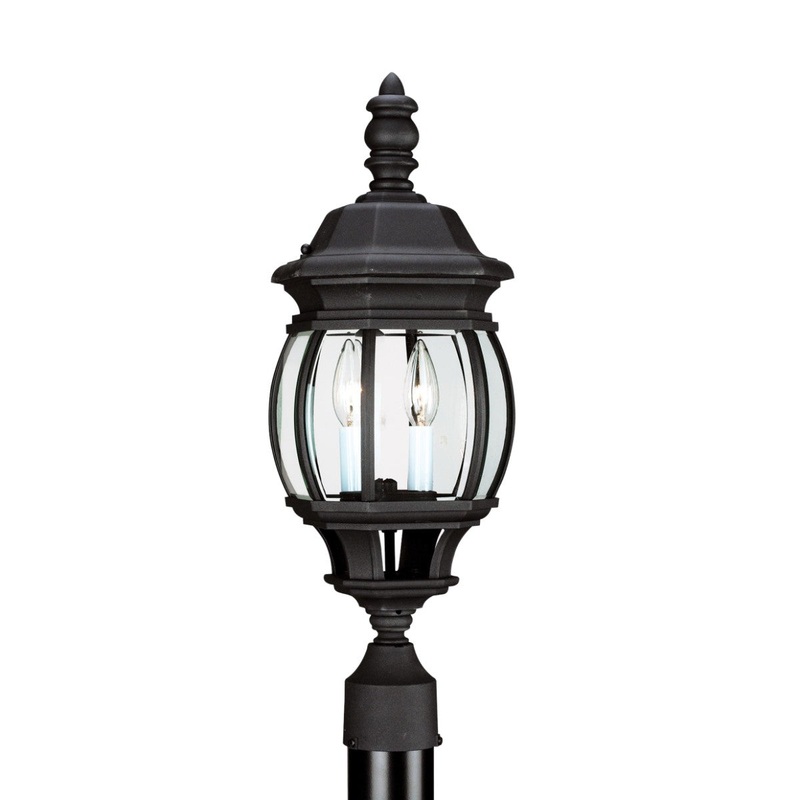 Generation Lighting 82200-12 Wynfield Two Light Outdoor Post Lantern, Black