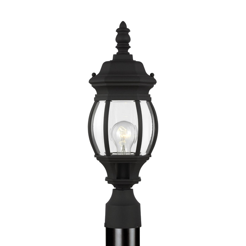 Generation Lighting 82202-12 Wynfield One Light Outdoor Post Lantern, Black