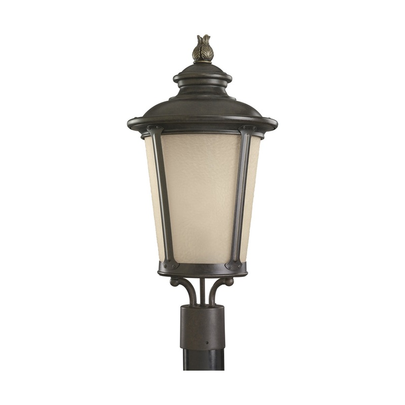 Generation Lighting 82240-780 Cape May One Light Outdoor Post Lantern, Burled Iron