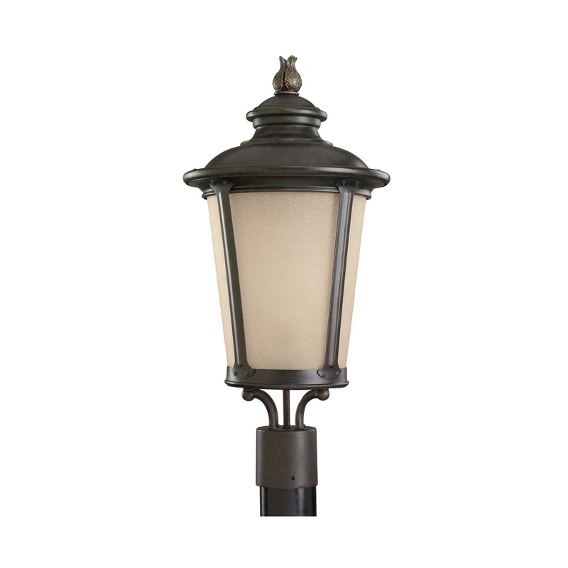 Generation Lighting 82240EN3-780 Cape May One Light Outdoor Post Lantern, Burled Iron