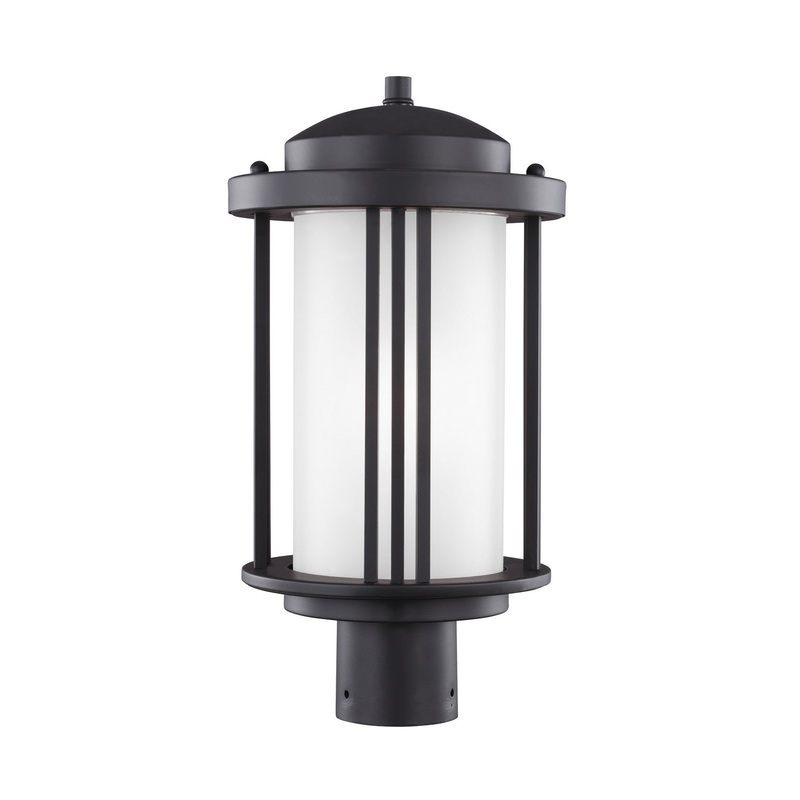 Generation Lighting 8247901EN3-12 Crowell One Light Outdoor Post Lantern, Black