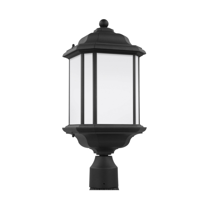 Generation Lighting 82529-12 Kent One Light Outdoor Post Lantern, Black