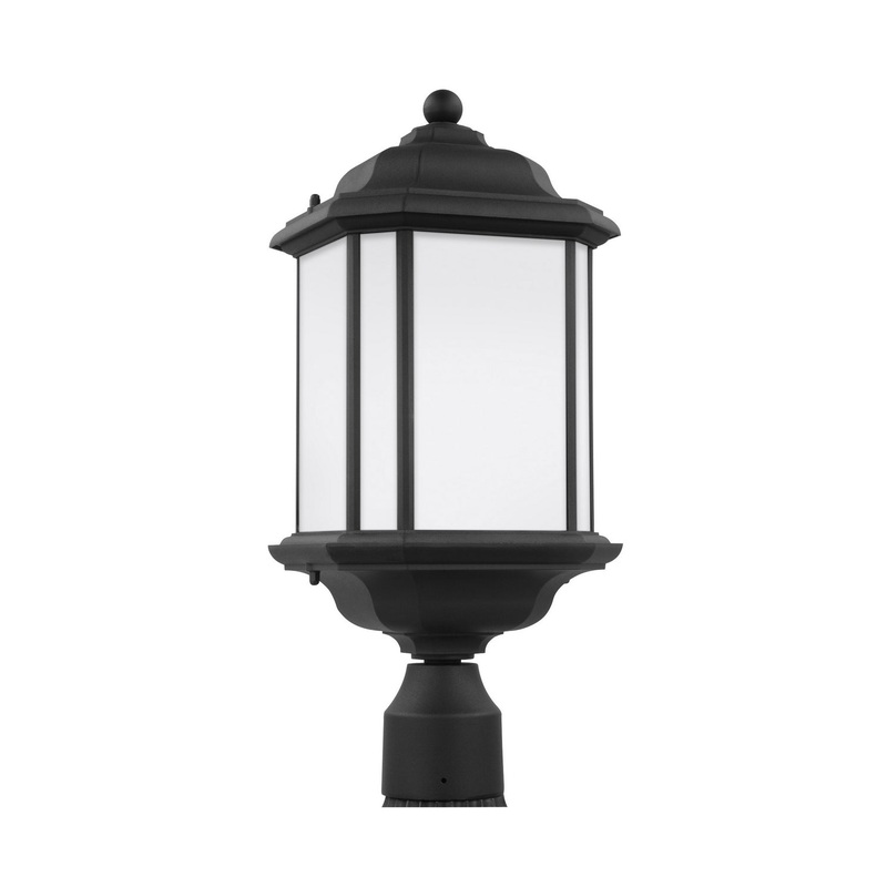 Generation Lighting 82529EN3-12 Kent One Light Outdoor Post Lantern, Black